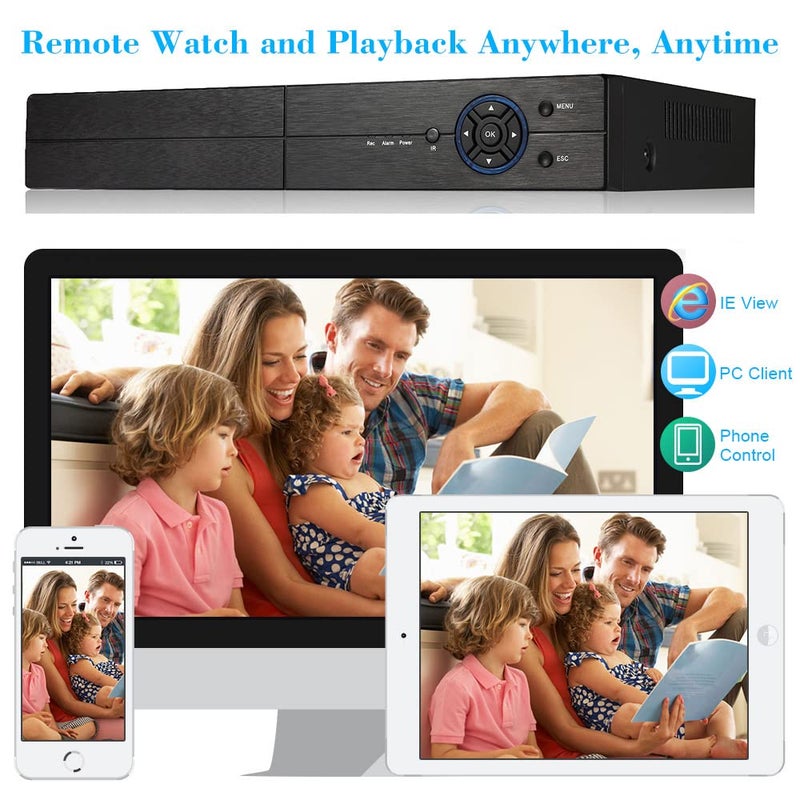 EVERSECU 8CH 1080P 5 في 1 HD تناظري هجين DVR&NVR يدعم حتى 5MP كاميرا IP + 1080P AHD/TVI/CVI/CVBS كاميرا تناظرية مسجلة DVR نظام مراقبة CCTV للأمان (بدون قرص صلب) - Image 3